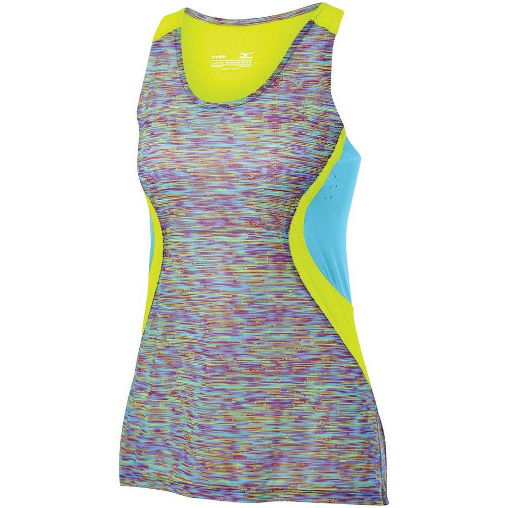 Camiseta De Tirantes Mizuno Aero Mujer Azules Turquesa Baratas TCDS-53647